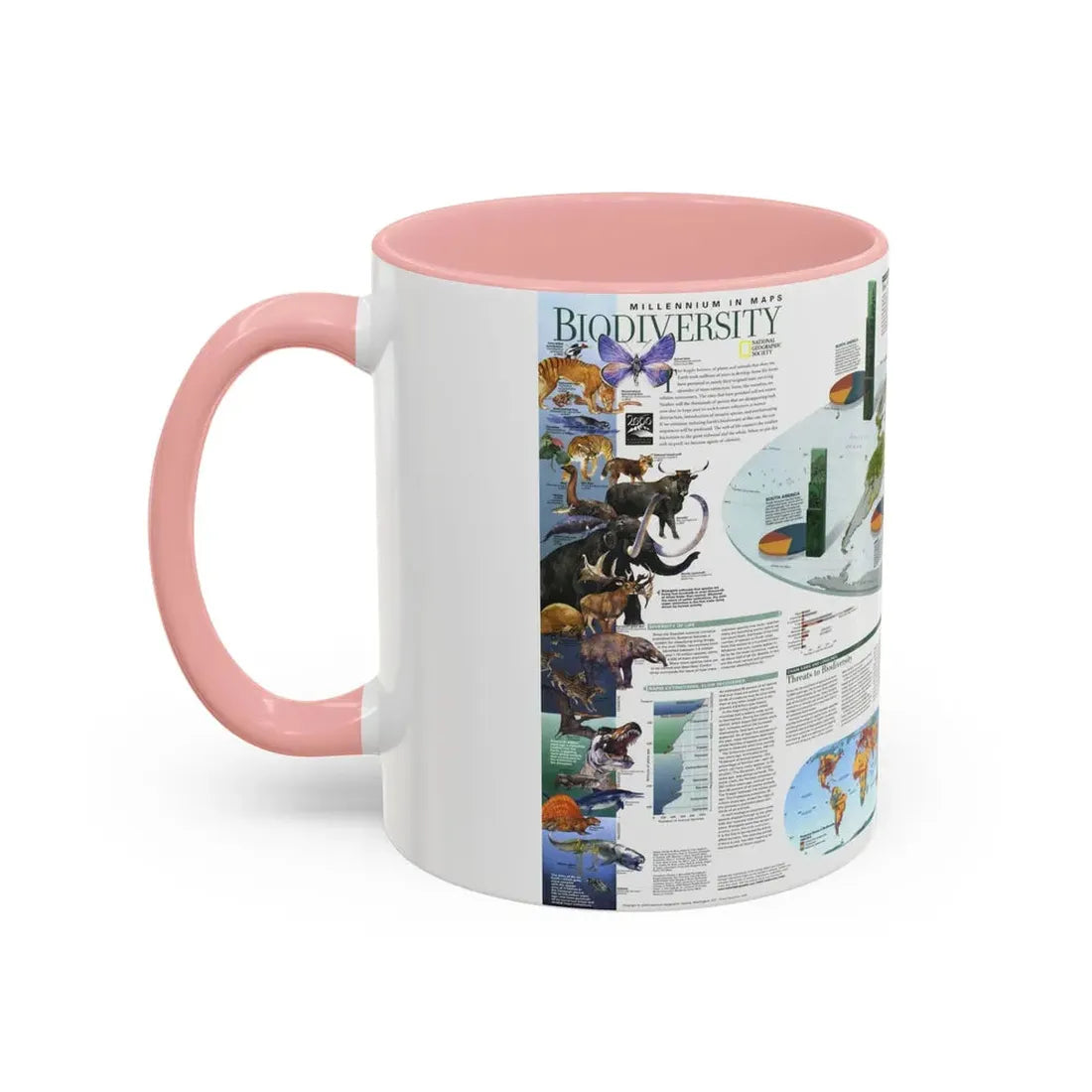 World Map - Biodiversity (1999) (Map) Accent Coffee Mug - Go Mug Yourself