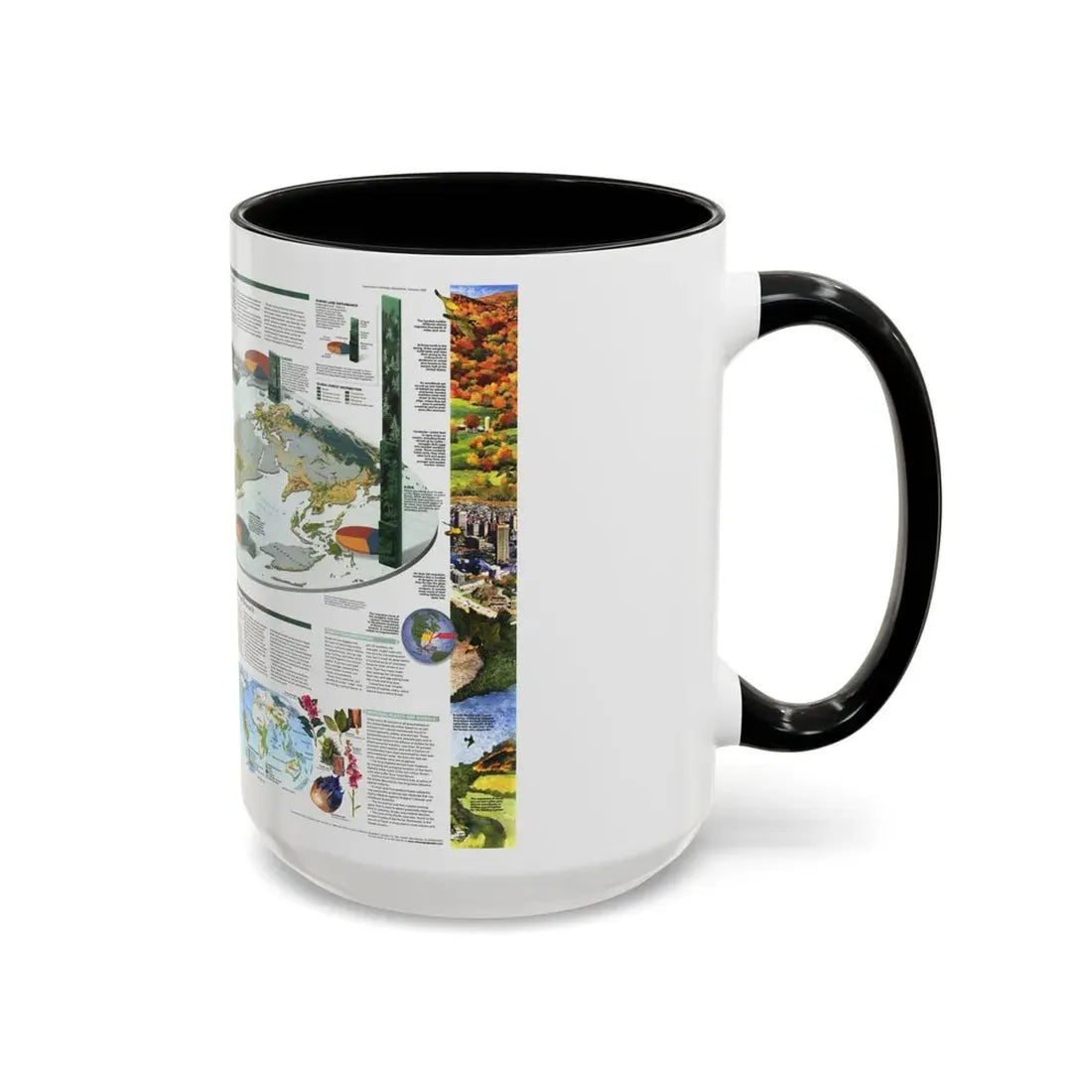 World Map - Biodiversity (1999) (Map) Accent Coffee Mug - Go Mug Yourself