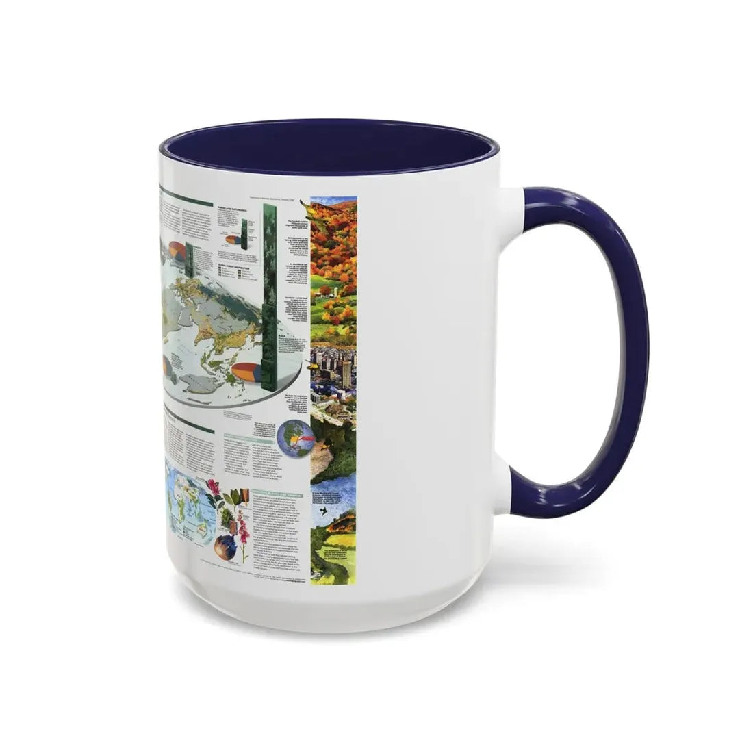World Map - Biodiversity (1999) (Map) Accent Coffee Mug - Go Mug Yourself