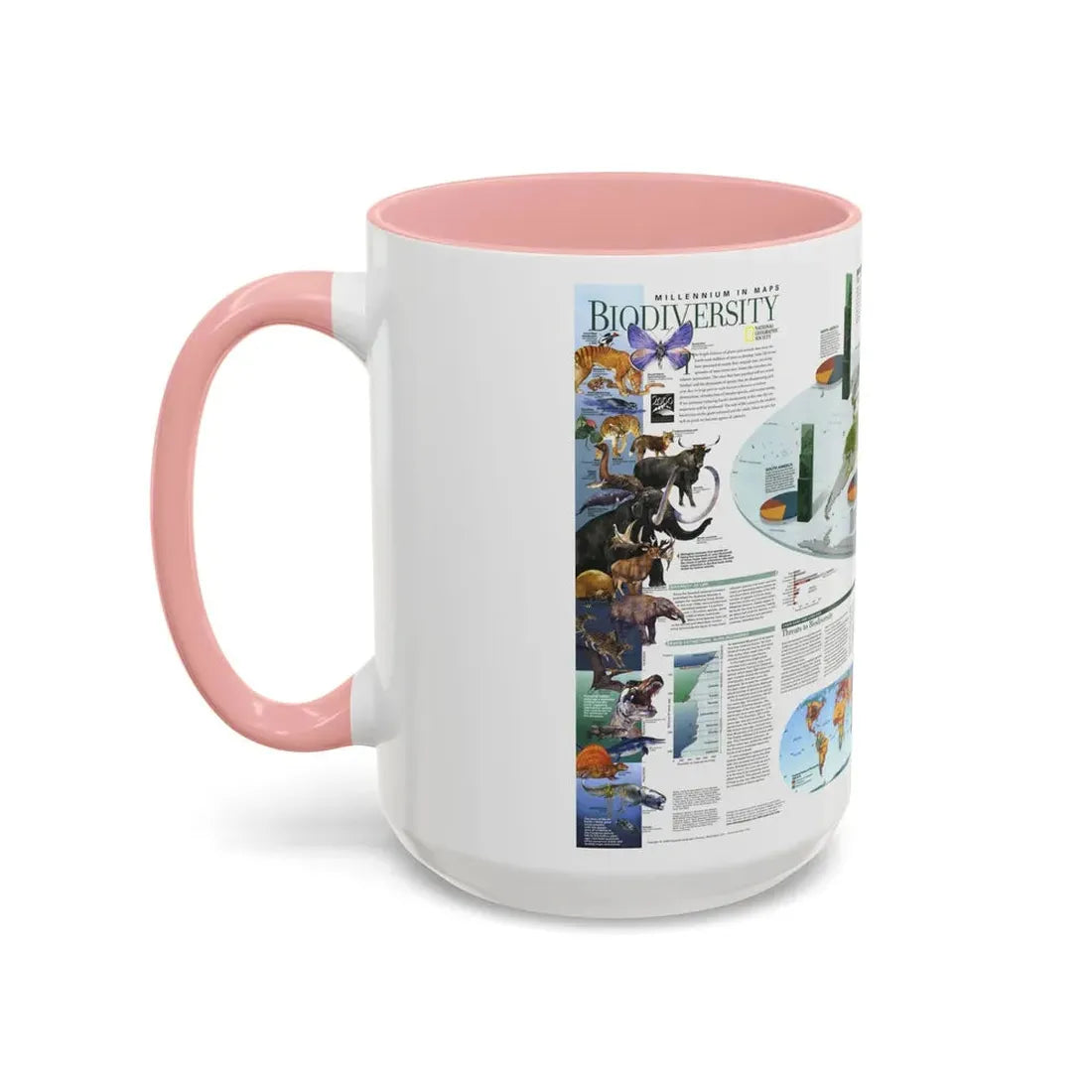 World Map - Biodiversity (1999) (Map) Accent Coffee Mug - Go Mug Yourself