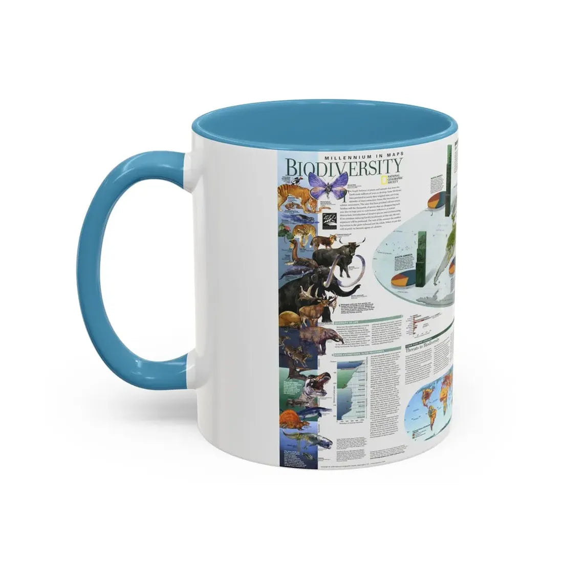 World Map - Biodiversity (1999) (Map) Accent Coffee Mug - Go Mug Yourself