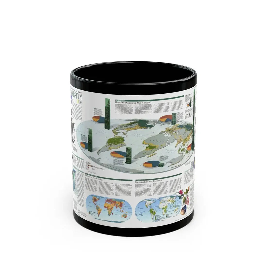World Map - Biodiversity (1999) (Map) Black Coffee Mug 11oz - Go Mug Yourself