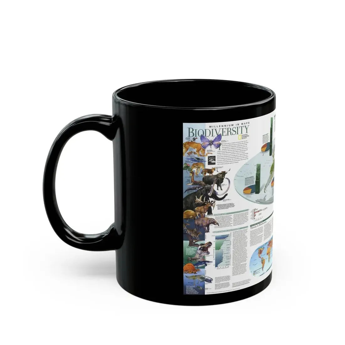 World Map - Biodiversity (1999) (Map) Black Coffee Mug - Go Mug Yourself
