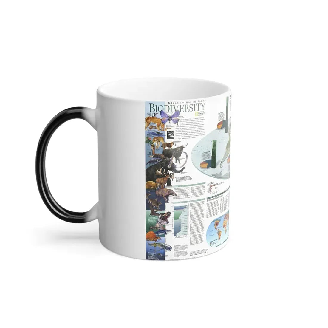 World Map - Biodiversity (1999) (Map) Color Changing Mug 11oz - Go Mug Yourself