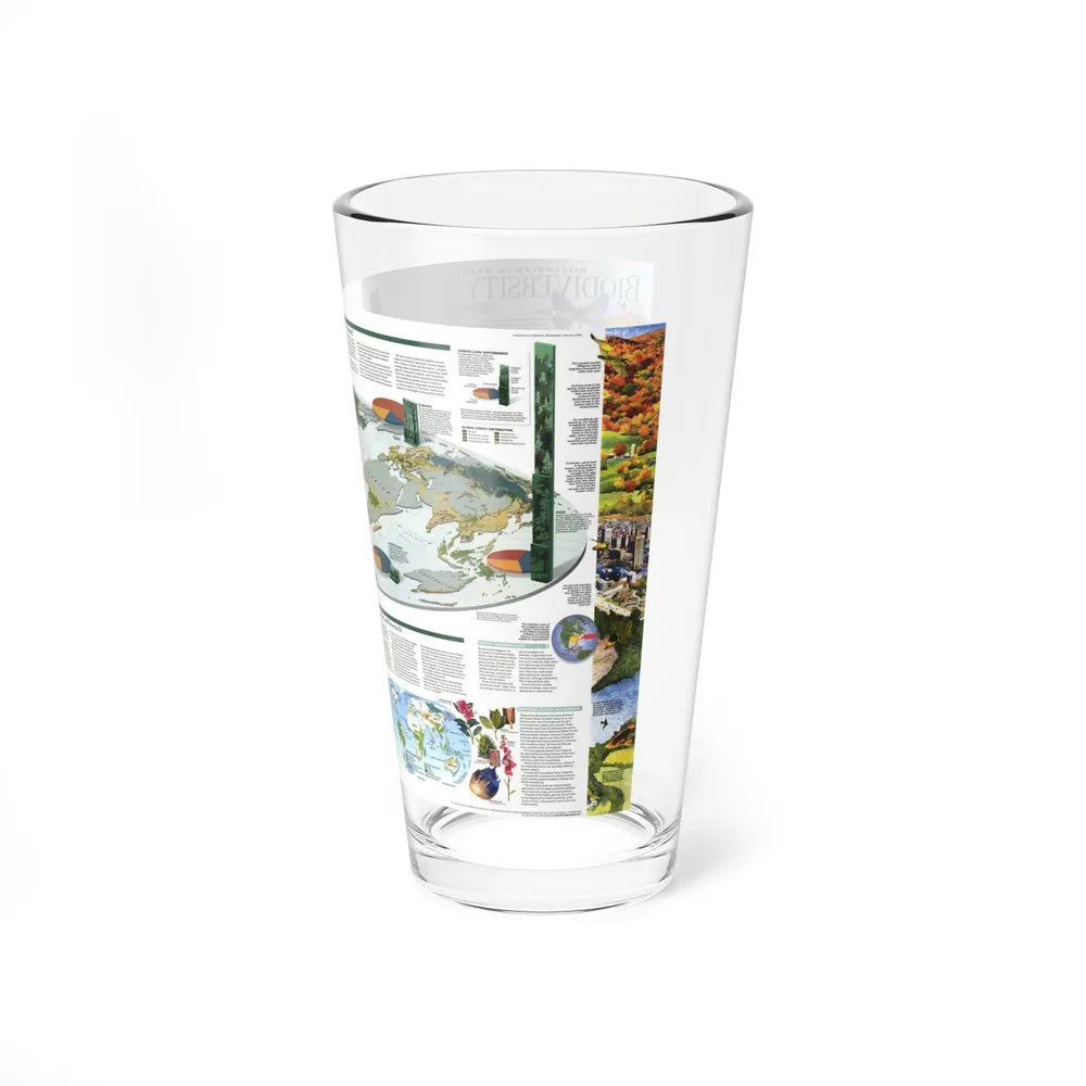 World Map - Biodiversity (1999) (Map) Pint Glass 16oz-Go Mug Yourself