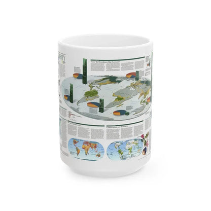 World Map - Biodiversity (1999) (Map) White Coffee Mug 15oz - Go Mug Yourself