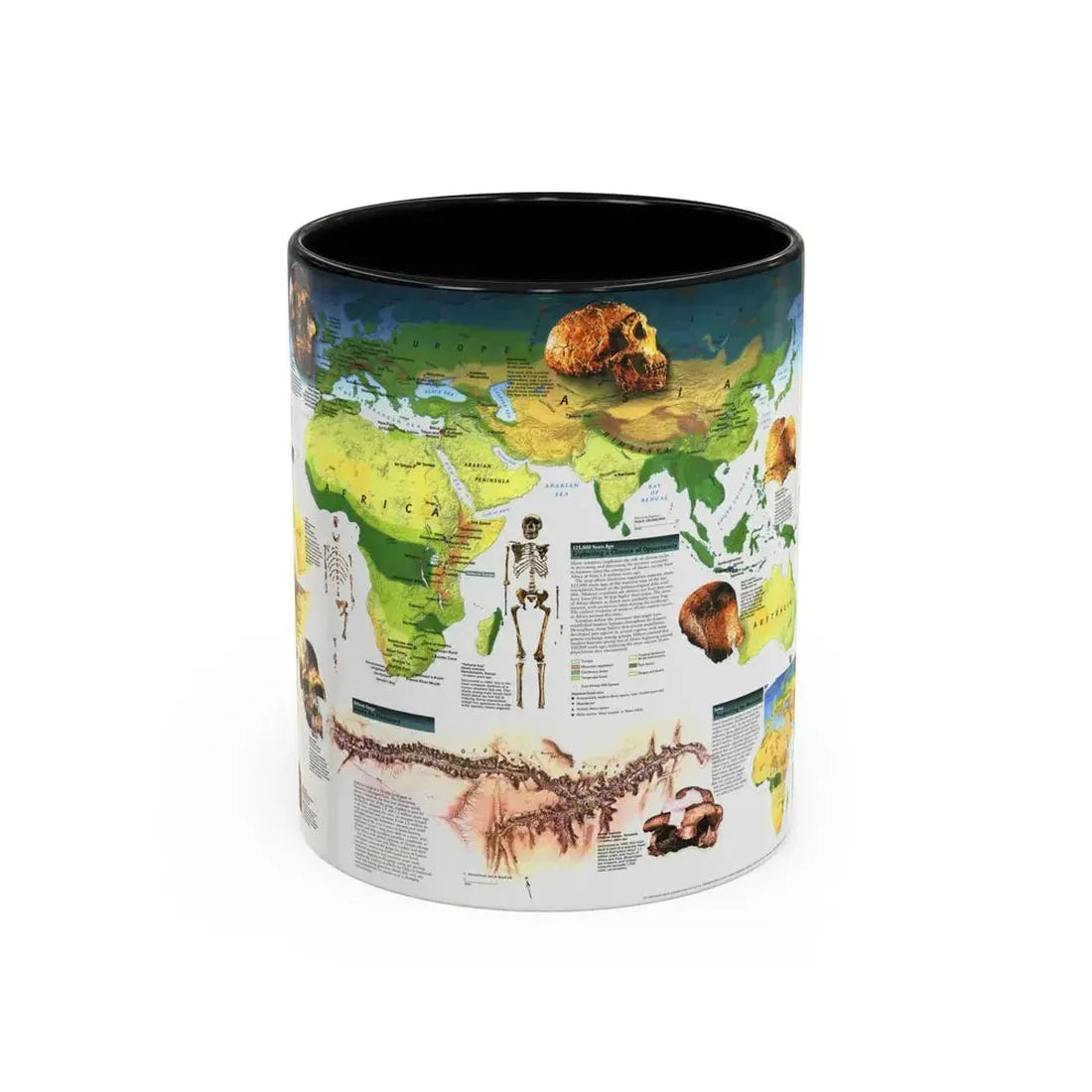 World Map - Dawn of Humans (1997) (Map) Accent Coffee Mug 11oz Black - Go Mug Yourself