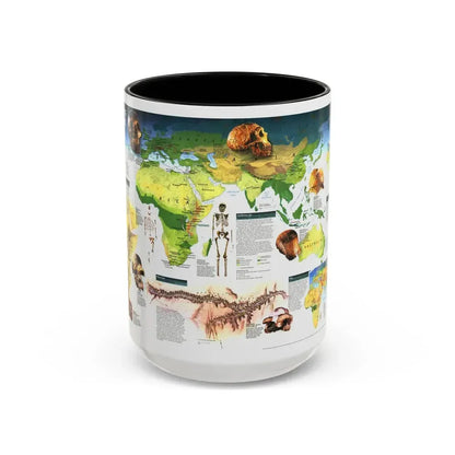 World Map - Dawn of Humans (1997) (Map) Accent Coffee Mug 15oz Black - Go Mug Yourself