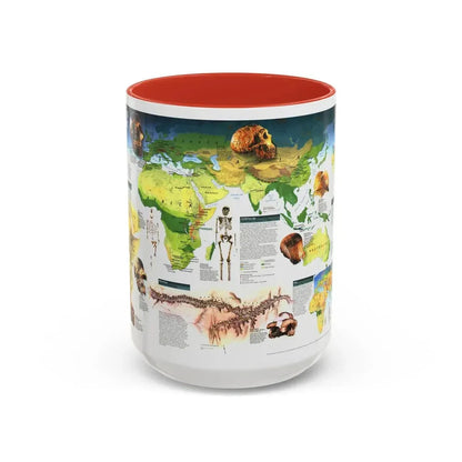 World Map - Dawn of Humans (1997) (Map) Accent Coffee Mug 15oz Red - Go Mug Yourself