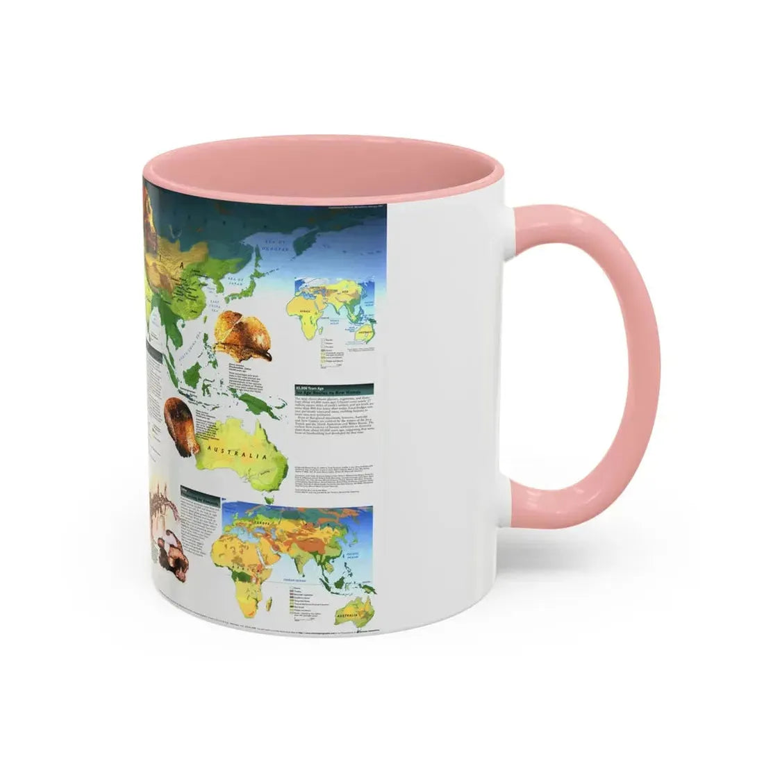 World Map - Dawn of Humans (1997) (Map) Accent Coffee Mug - Go Mug Yourself