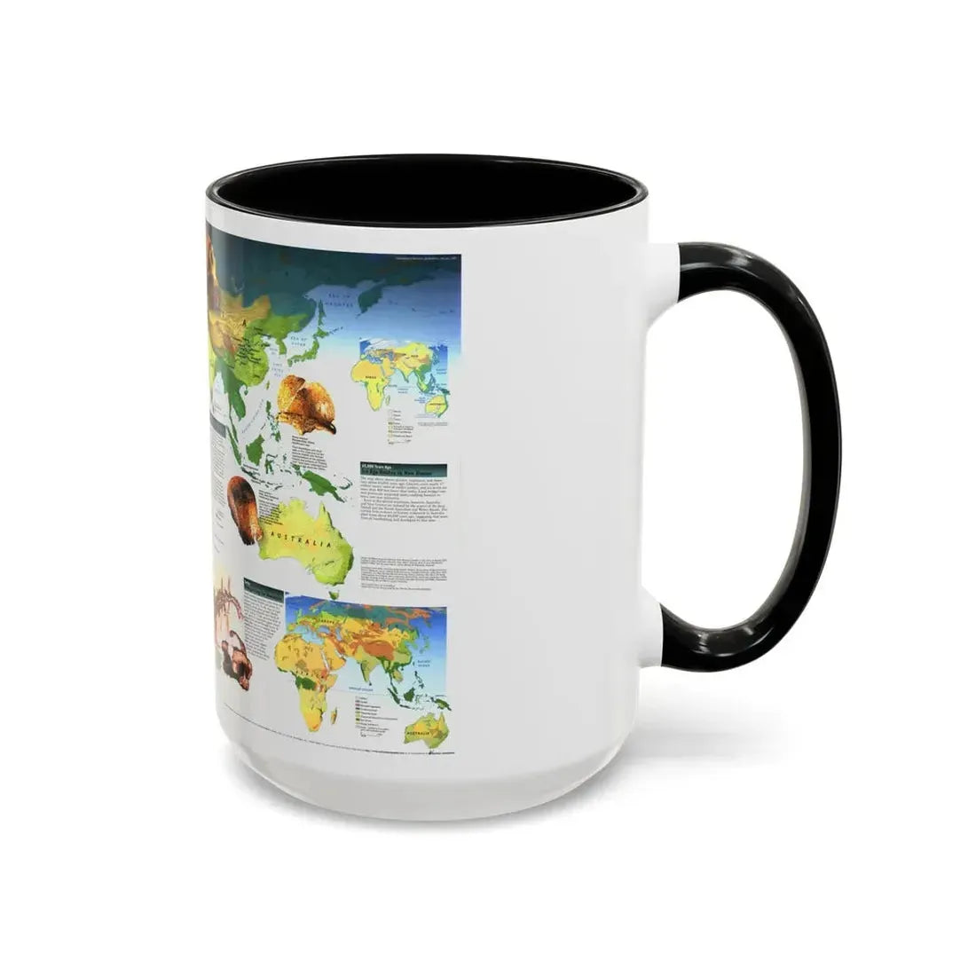 World Map - Dawn of Humans (1997) (Map) Accent Coffee Mug - Go Mug Yourself