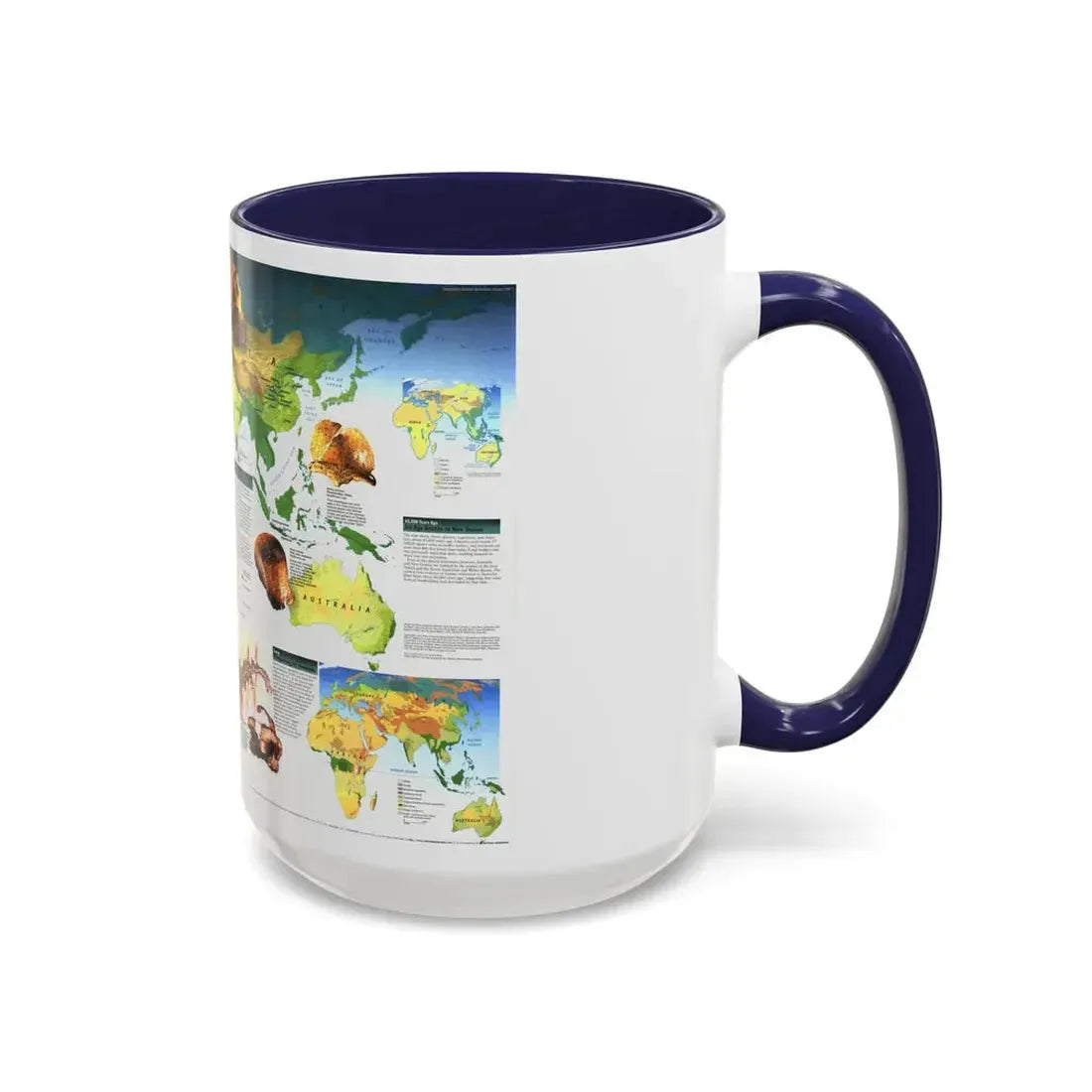World Map - Dawn of Humans (1997) (Map) Accent Coffee Mug - Go Mug Yourself