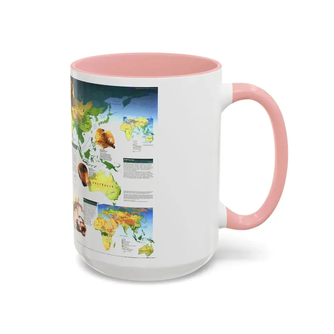 World Map - Dawn of Humans (1997) (Map) Accent Coffee Mug - Go Mug Yourself