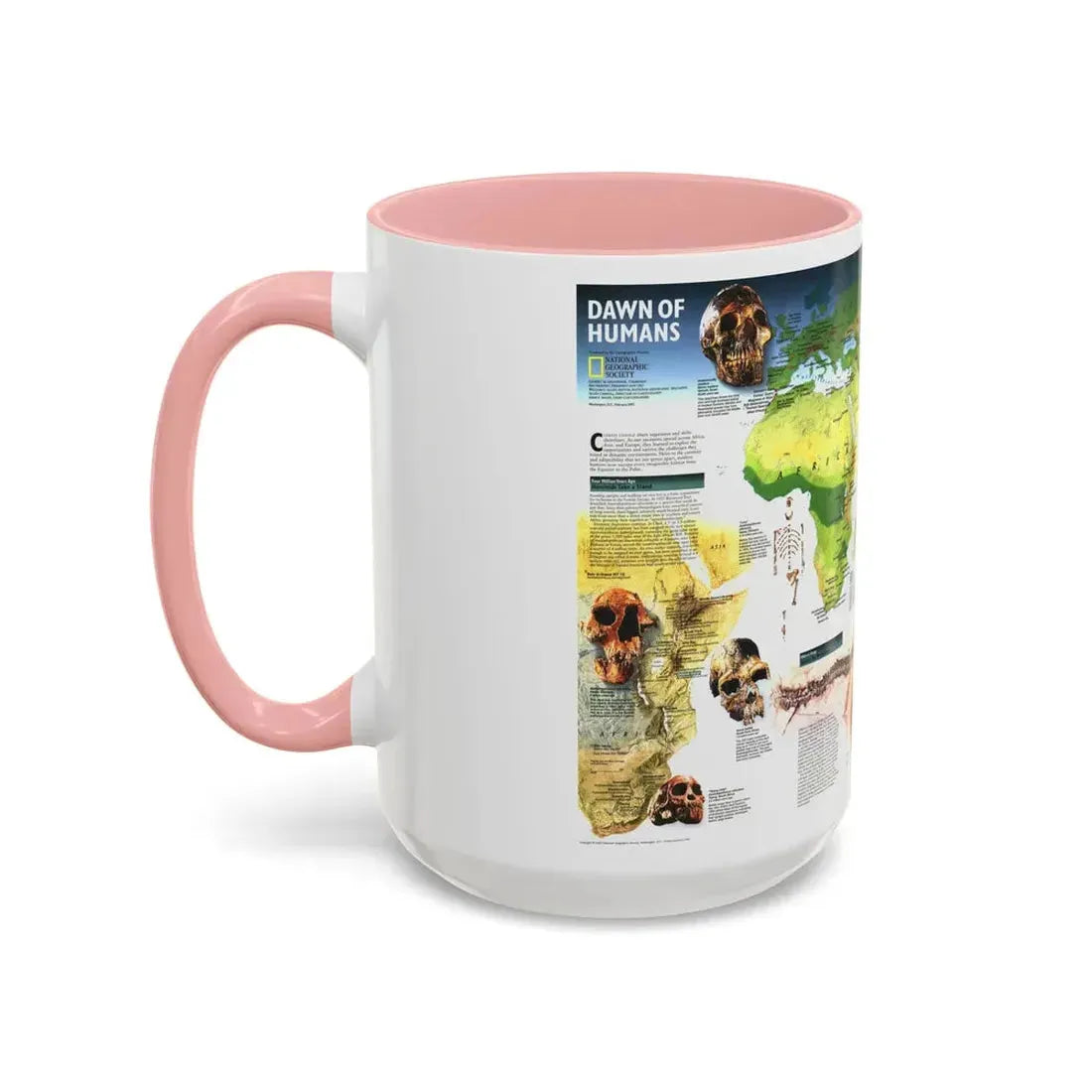 World Map - Dawn of Humans (1997) (Map) Accent Coffee Mug - Go Mug Yourself