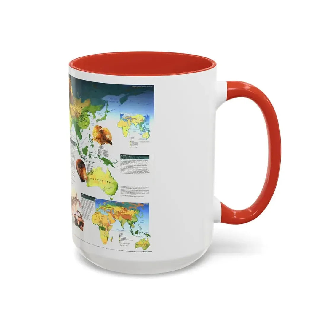 World Map - Dawn of Humans (1997) (Map) Accent Coffee Mug - Go Mug Yourself