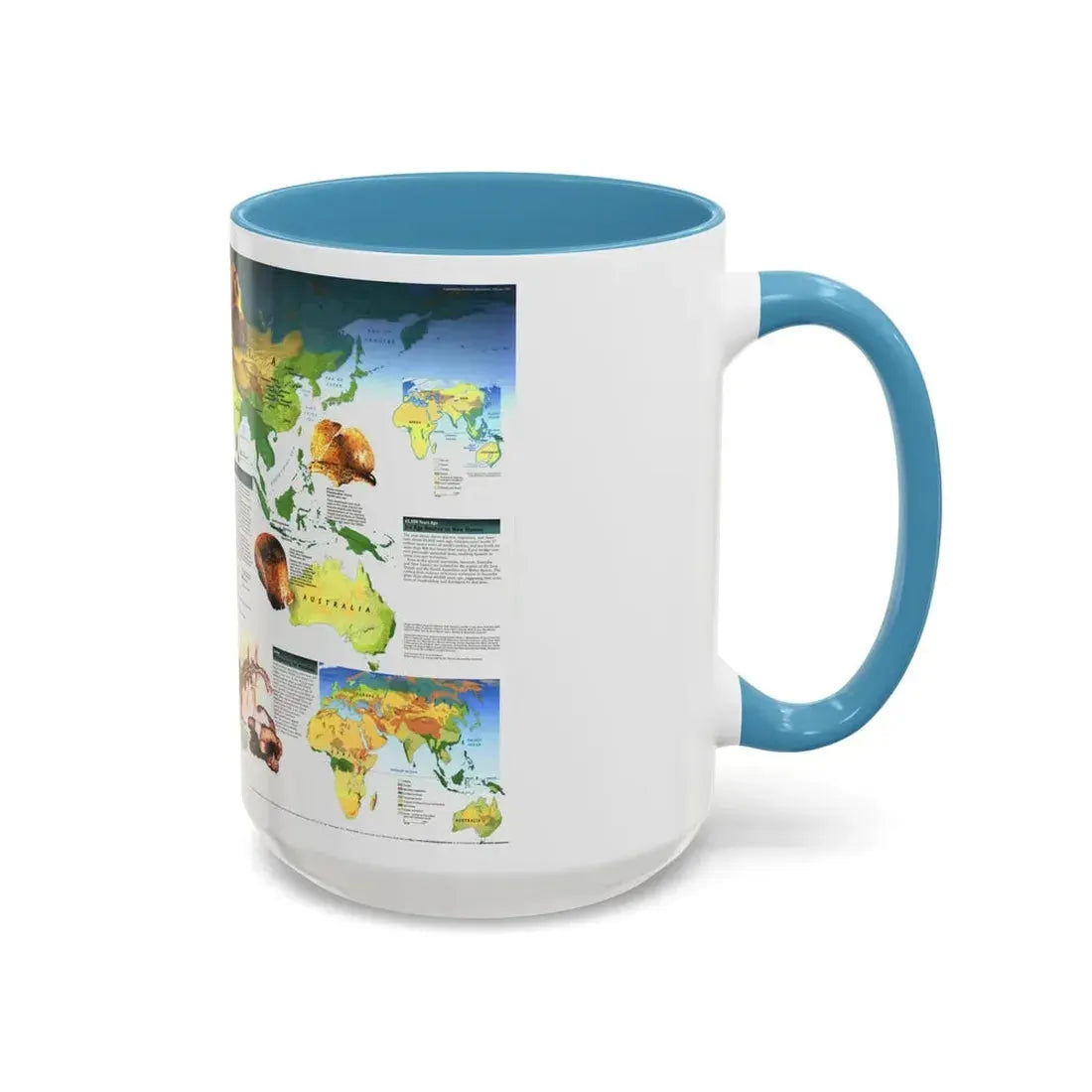 World Map - Dawn of Humans (1997) (Map) Accent Coffee Mug - Go Mug Yourself