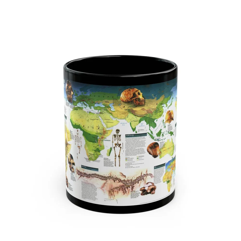 World Map - Dawn of Humans (1997) (Map) Black Coffee Mug-11oz-Go Mug Yourself