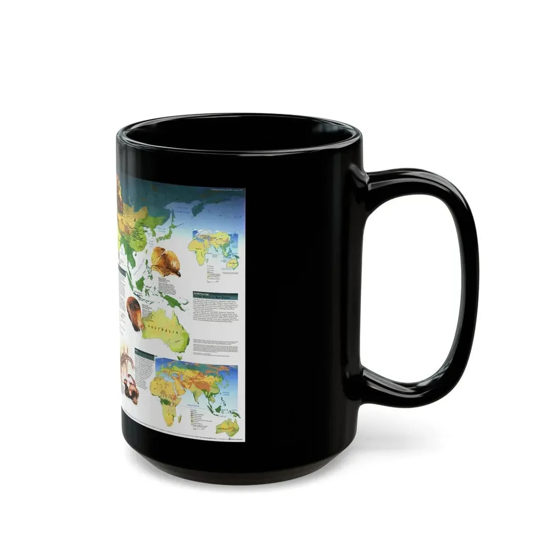 World Map - Dawn of Humans (1997) (Map) Black Coffee Mug - Go Mug Yourself