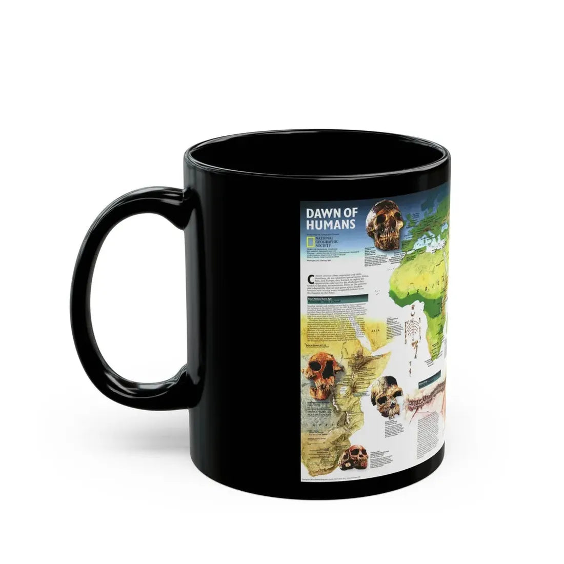 World Map - Dawn of Humans (1997) (Map) Black Coffee Mug - Go Mug Yourself