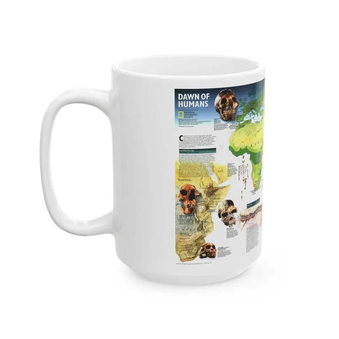 World Map - Dawn of Humans (1997) (Map) White Coffee Mug - Go Mug Yourself