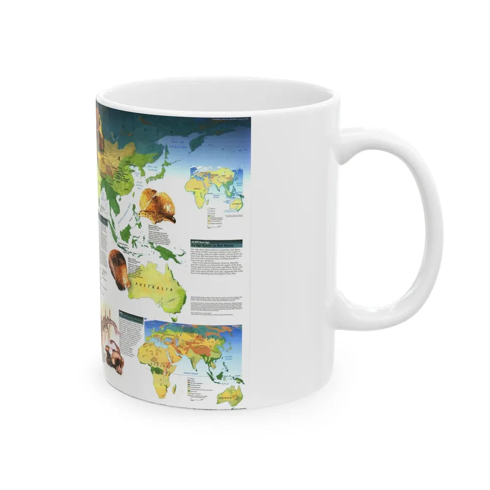 World Map - Dawn of Humans (1997) (Map) White Coffee Mug-Go Mug Yourself