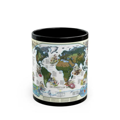 World Map - Diversity of Life (1999) (Map) Black Coffee Mug 11oz - Go Mug Yourself