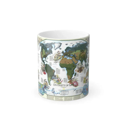 World Map - Diversity of Life (1999) (Map) Color Changing Mug 11oz Default Title - Go Mug Yourself