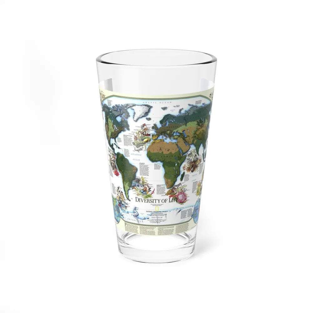 World Map - Diversity of Life (1999) (Map) Pint Glass 16oz-16oz-Go Mug Yourself