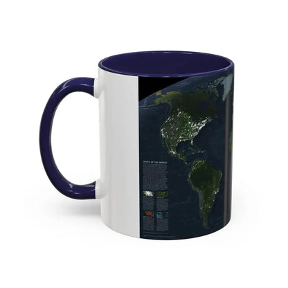 World Map - Earth at Night (2004) (Map) Accent Coffee Mug - Go Mug Yourself