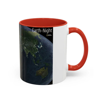 World Map - Earth at Night (2004) (Map) Accent Coffee Mug - Go Mug Yourself