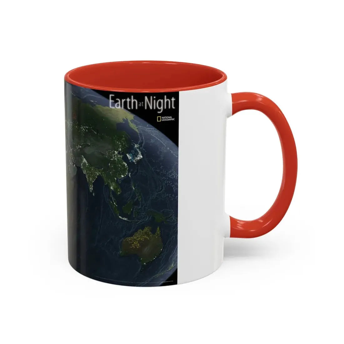 World Map - Earth at Night (2004) (Map) Accent Coffee Mug - Go Mug Yourself