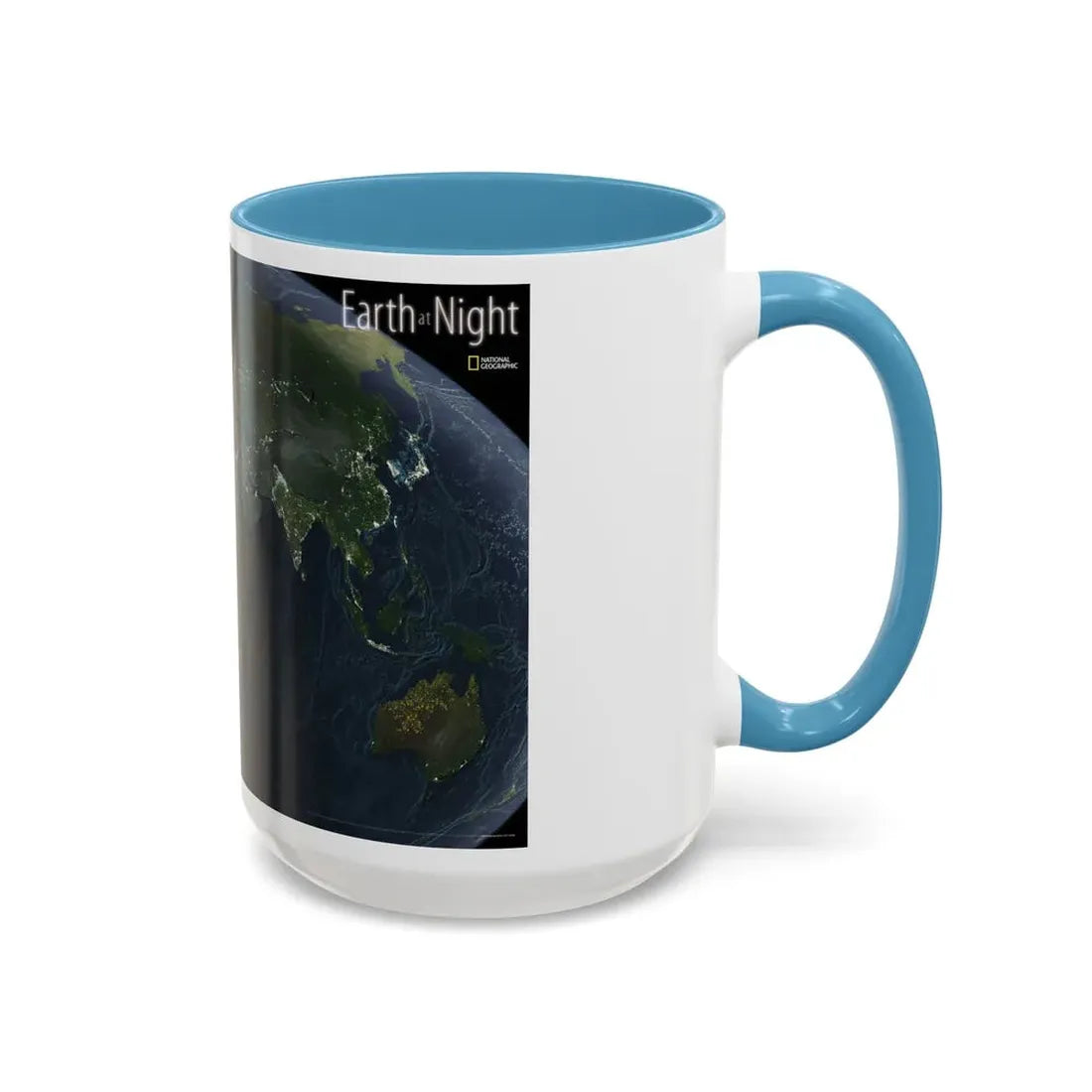 World Map - Earth at Night (2004) (Map) Accent Coffee Mug - Go Mug Yourself