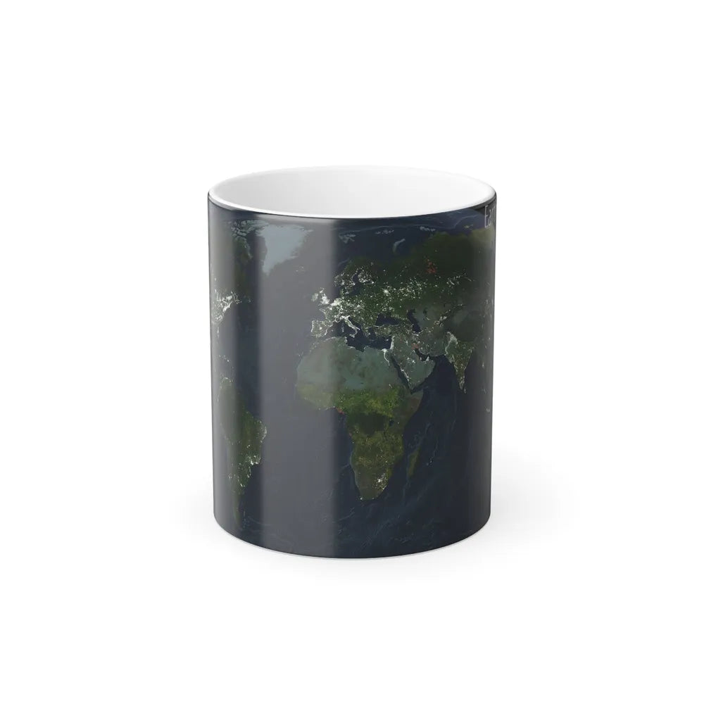 World Map - Earth at Night (2004) (Map) Color Changing Mug 11oz-Go Mug Yourself