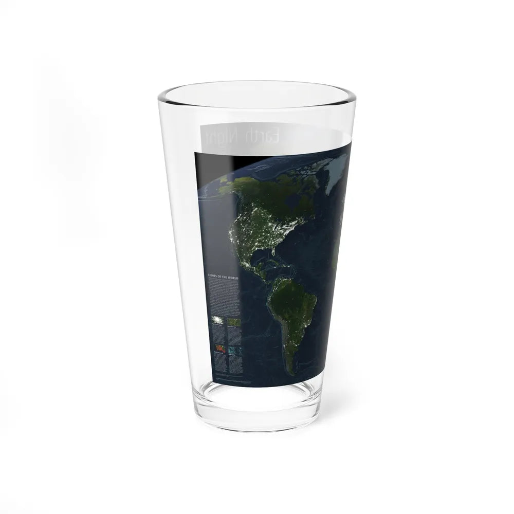 World Map - Earth at Night (2004) (Map) Pint Glass 16oz-Go Mug Yourself