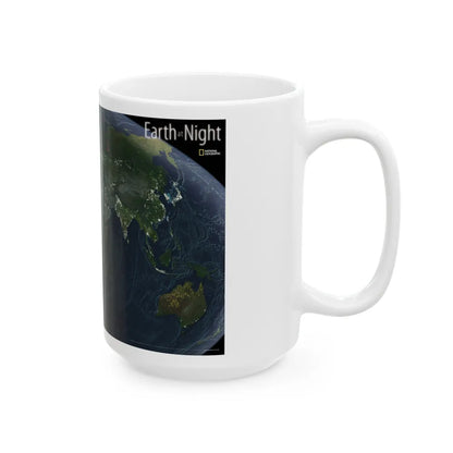 World Map - Earth at Night (2004) (Map) White Coffee Mug-Go Mug Yourself