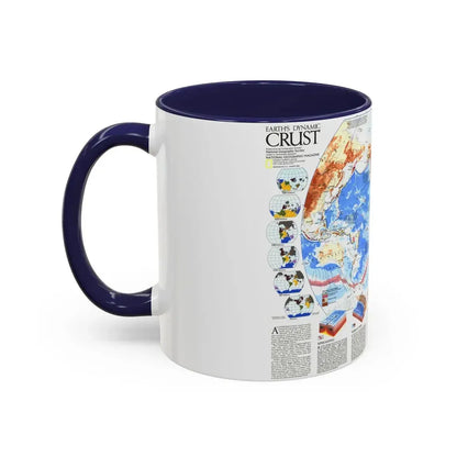 World Map - Earth's Dynamic Crust (1985) (Map) Accent Coffee Mug - Go Mug Yourself
