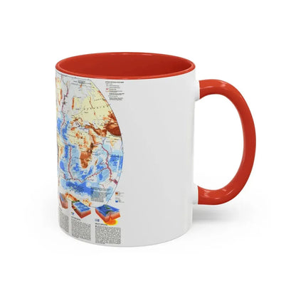 World Map - Earth's Dynamic Crust (1985) (Map) Accent Coffee Mug - Go Mug Yourself