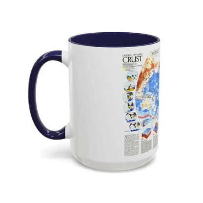 World Map - Earth's Dynamic Crust (1985) (Map) Accent Coffee Mug - Go Mug Yourself