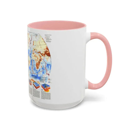World Map - Earth's Dynamic Crust (1985) (Map) Accent Coffee Mug - Go Mug Yourself