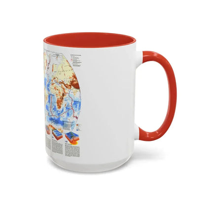 World Map - Earth's Dynamic Crust (1985) (Map) Accent Coffee Mug - Go Mug Yourself