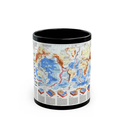 World Map - Earth's Dynamic Crust (1985) (Map) Black Coffee Mug 11oz - Go Mug Yourself