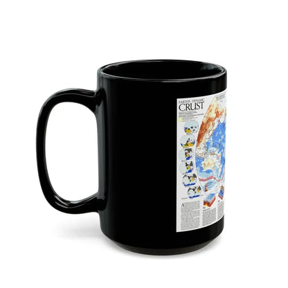 World Map - Earth's Dynamic Crust (1985) (Map) Black Coffee Mug - Go Mug Yourself