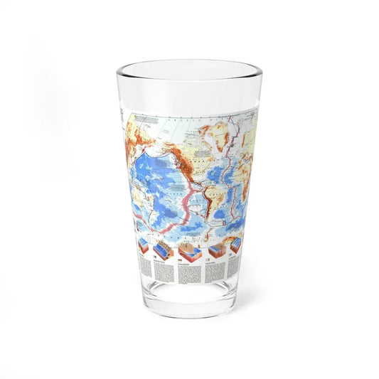 World Map - Earth's Dynamic Crust (1985) (Map) Pint Glass 16oz 16oz - Go Mug Yourself