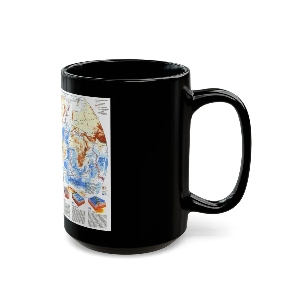 World Map - Earth's Dynamic Crust (1985) (Map) Black Coffee Mug-Go Mug Yourself