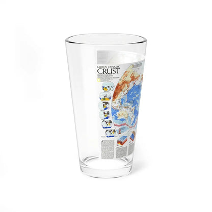 World Map - Earth's Dynamic Crust (1985) (Map) Pint Glass 16oz-Go Mug Yourself