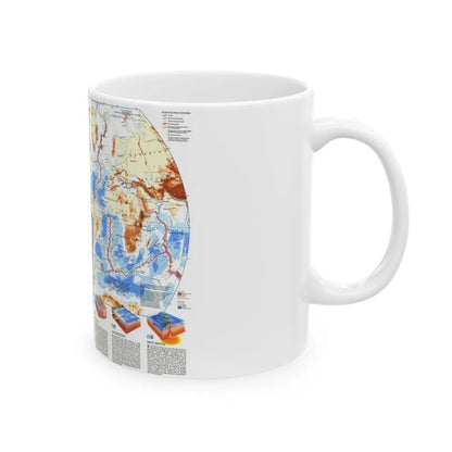 World Map - Earth's Dynamic Crust (1985) (Map) White Coffee Mug-Go Mug Yourself