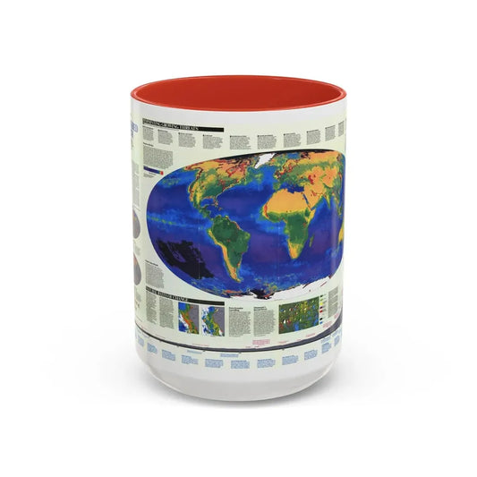 World Map - Endangered Earth (Map) Accent Coffee Mug 15oz Red - Go Mug Yourself