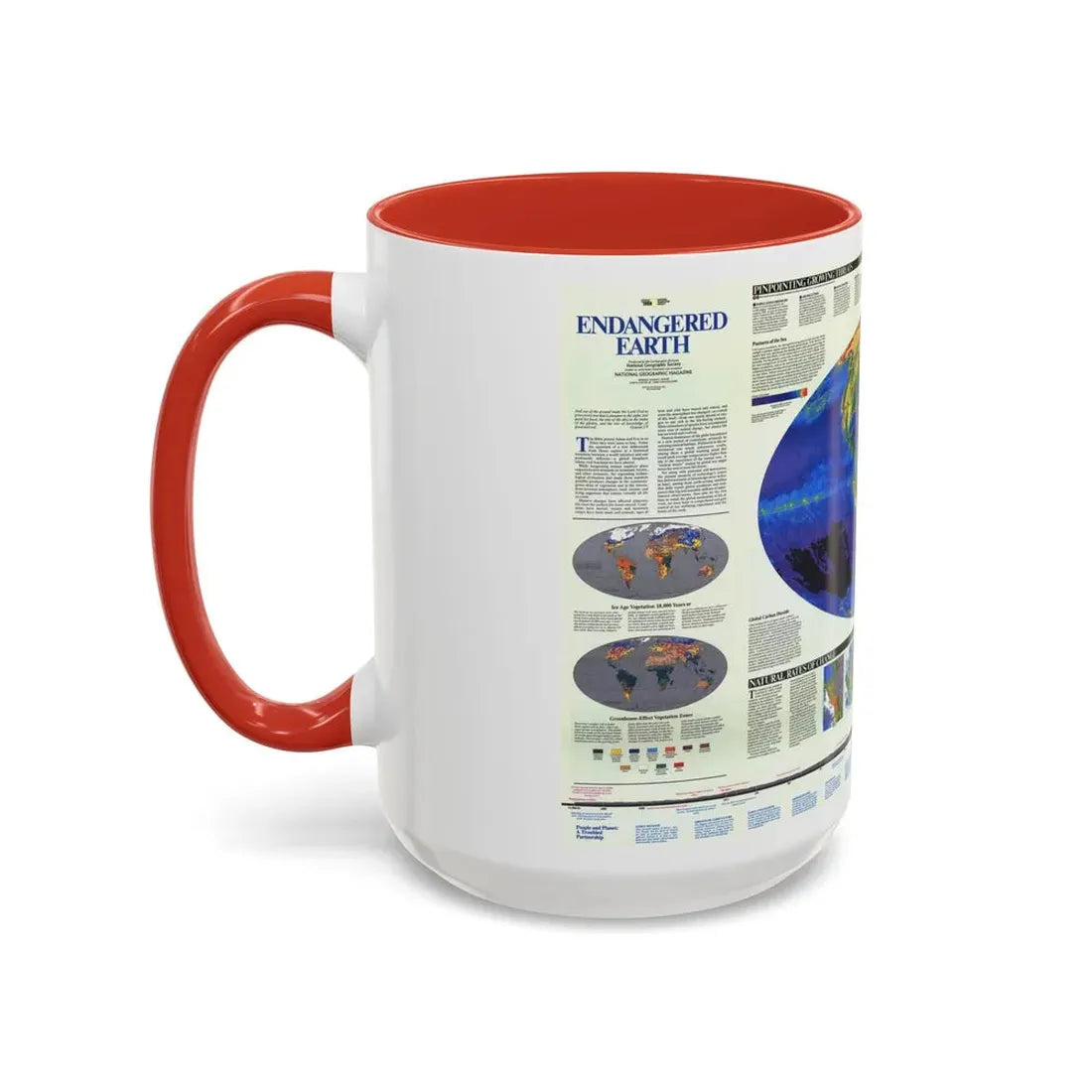 World Map - Endangered Earth (Map) Accent Coffee Mug - Go Mug Yourself
