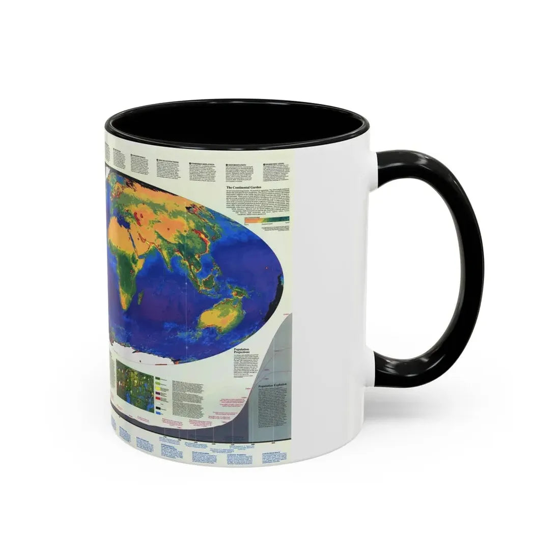 World Map - Endangered Earth (Map) Accent Coffee Mug - Go Mug Yourself