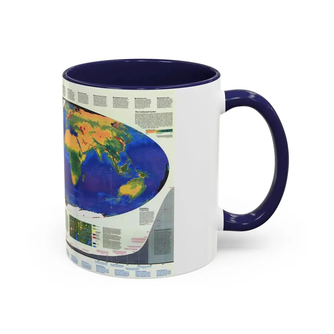 World Map - Endangered Earth (Map) Accent Coffee Mug - Go Mug Yourself